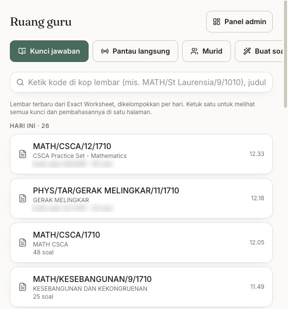Tampilan Exact Practice